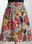 Floral-Print A-Line Skirt