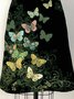 Cotton-Blend Butterfly A-Line Skirt