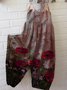 Cotton-Blend Crew Neck Boho Floral Jumpsuit & Romper