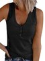Sheath Sleeveless Casual Crew Neck Tank & Cami