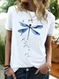 Dragonfly Pattern  Summer Cotton Shirt & Top