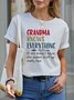Women Summer Casual Short Sleeve Round Neck Letter Printed T-Shirts