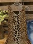Sleeveless Leopard-Print Casual Shirt & Top