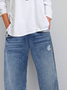 Plus size Solid Casual Jeans