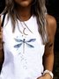 Women's Summer Printed Crew Neck Sleeveless Top