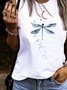 Women's Summer Printed Crew Neck Sleeveless Top