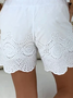 Zolucky Women Sweet & Cute Plain Shorts