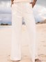 Shift Cotton-blend Casual  White Pants