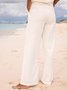 Shift Cotton-blend Casual  White Pants