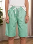 Women Casual Linen & Cotton Bottoms Shorts