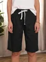 Women Casual Linen & Cotton Bottoms Shorts