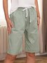 Women Casual Linen & Cotton Bottoms Shorts