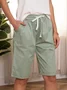 Women Casual Linen & Cotton Bottoms Shorts