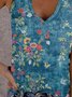 Boho V Neck Paisley Cotton-Blend Tank & Cami