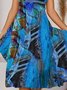 Boho Printed V Neck Floral Weaving Dress