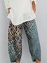 Pockets Printed Casual Pants