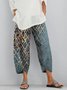 Pockets Printed Casual Pants