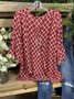 3/4 Sleeve Geometric Top