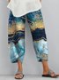 Printed Pockets Casual Pants