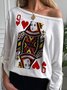 Printed Casual Long Sleeve Cotton Top