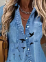 Denim Casual Printed Blouse