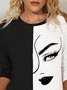 Printed Long Sleeve Crew Neck Casual T-shirt