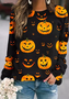 Casual Round Neck Shift Sweatshirt