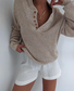 V Neck Casual Plain Sweater