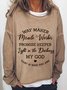 Casual Long Sleeve Round Neck Printed Top Sweatshirt
