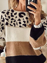 Crew Neck Leopard Long Sleeve Sweater