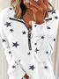 Printed Zipper Casual Sweatshirt