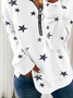 Printed Zipper Casual Sweatshirt