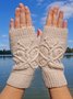 Butterfly Woolen Fingerless Gloves