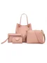 Simple Casual Work 4PCS Set PU Magnetic Closure Crossbody Bag Tote Clutch Purse Shoulder Handbag