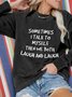 Casual Long Sleeve Round Neck Printed Top Sweatshirt
