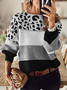 Crew Neck Leopard Long Sleeve Sweater