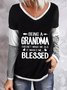 Casual Long Sleeve V Neck Printed Top T-shirt