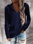 Casual V Neck Plain Shirt & Top