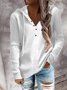 Casual V Neck Plain Shirt & Top