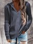 Casual V Neck Plain Shirt & Top