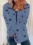 Printed Zipper Casual Sweatshirt