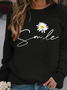 Printed Long Sleeve Crew Neck Casual Sweatshirt