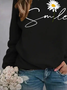 Printed Long Sleeve Crew Neck Casual Sweatshirt
