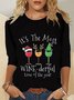 Christmas Xmas Long Sleeve Round Neck Printed Top T-shirt Xmas T-shirt