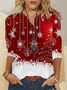 Plus size Christmas Holiday Blouse Xmas Top