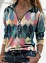 Women Casual Multicolor Long Sleeve Shirt