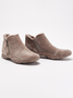 Faux Leather Panel Zip and Fleece Soft Ankle Ankle Boots