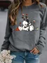 Snowman Xmas Chrismas Wine Scarf Hat Gift Regular Fit Sweatshirt