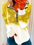 Lapel Casual Cotton Blends Christmas Hoodies & Sweatshirt Xmas Hoodies