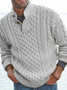 White Plain Casual Long sleeve Long sleeve sweater